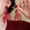 Chinese Style Acrylic Koi Pendant Ear Clips: High-End Fashionable Earrings for Women