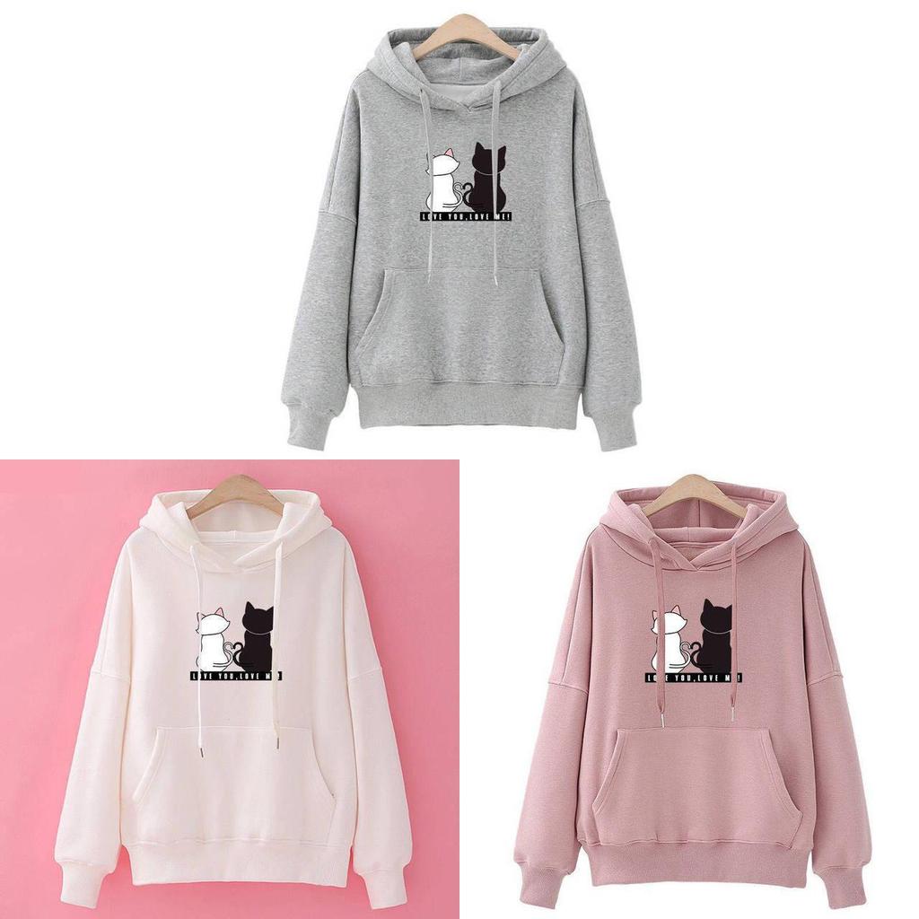 Cozy Girl Hoodie Sweatshirt With Printed Design For Autumn Winter Casual Wear