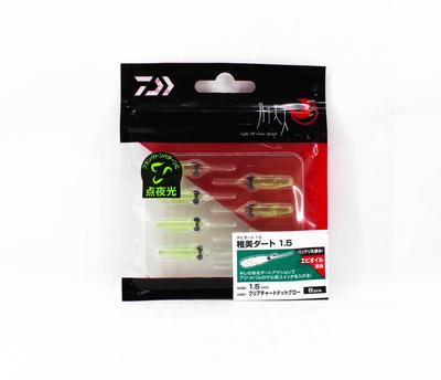 Daiwa Isca Mole Chibi Dart 1,5 Polegadas 8 por pacote Transparente Chartreuse Ponto Brilhante (6014)