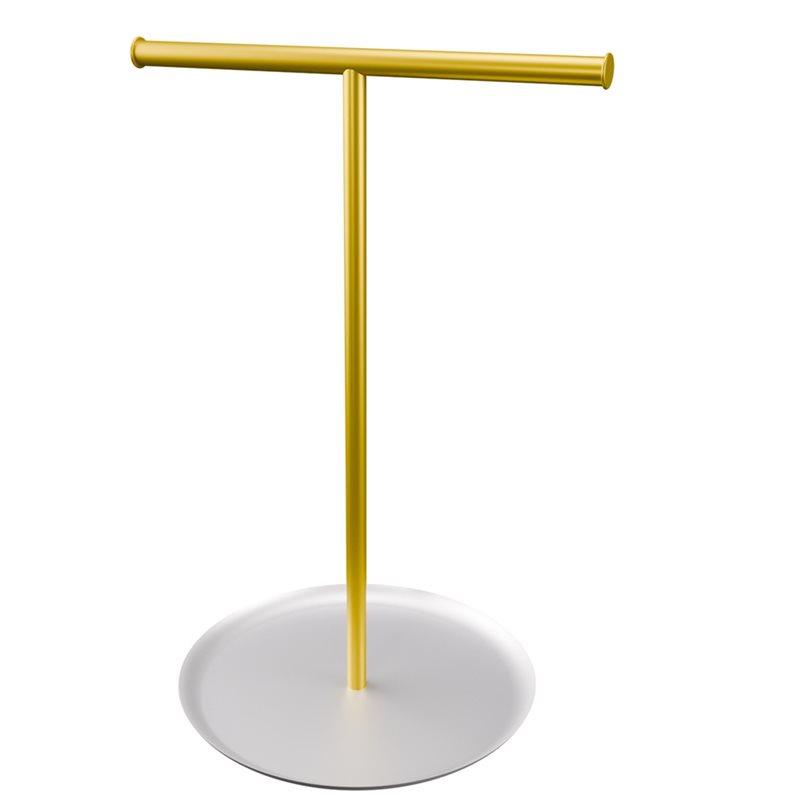 Stojak Organizer na Naszyjniki z Tacką do Przechowywania - Stojak na Biżuterię w Kształcie T na Bransoletki, Kolczyki, Pierścionki Stylowy Design