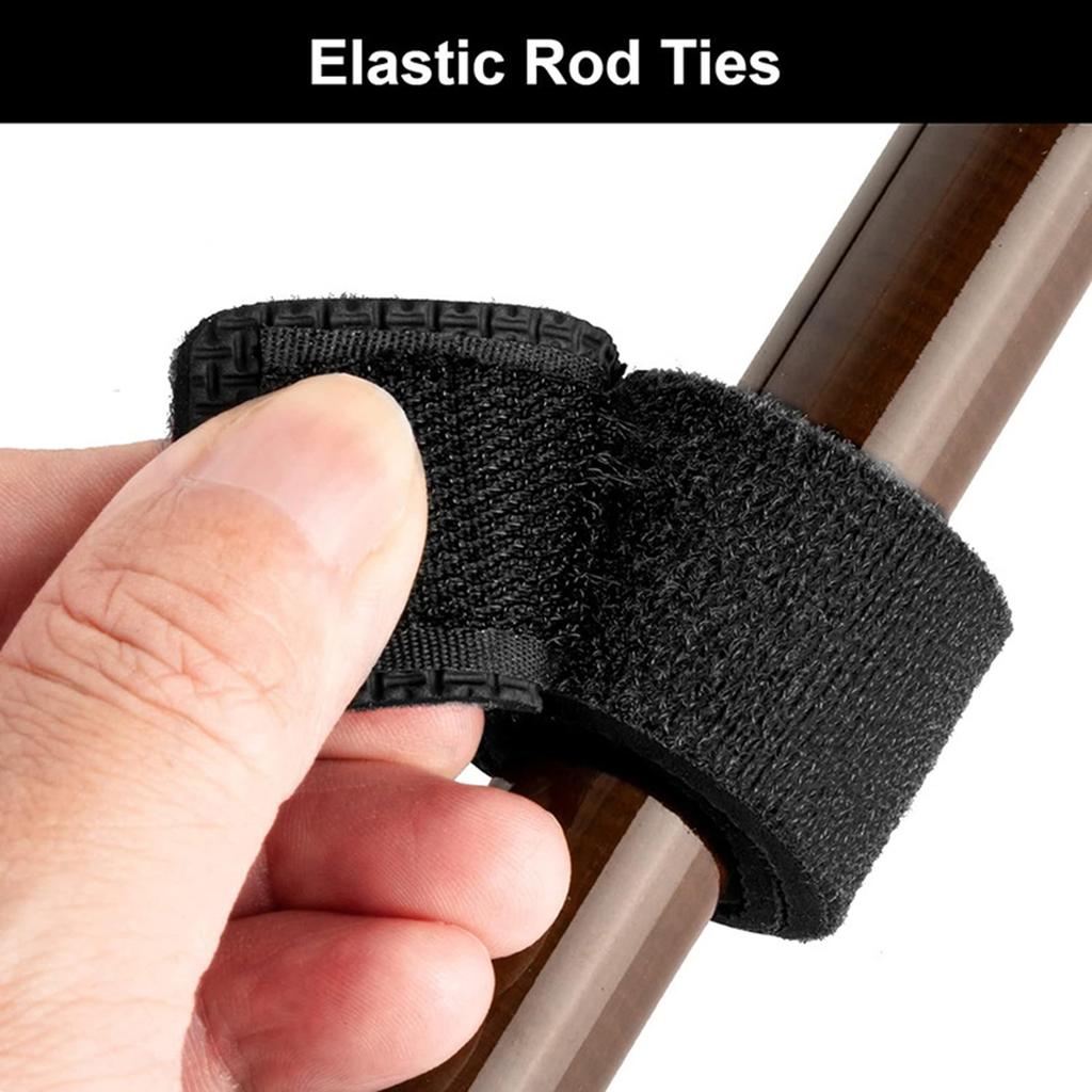 6Pcs Fishing Rod Belt Stretchy Fishing Rod Wrap Strap Elastic Rod Ties Fishing Rod Straps Adjustable Fishing Rod Ties