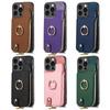 Zipper Vertical Cards Slot Ring Holder Wallet Case For iPhone 15 Pro Max 14 Plus 13 12 11 XS X XR 7 8 SE 2026 Cover Purse Cover
