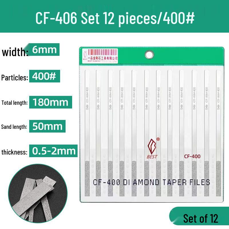 Diamond Electroplated Alloy File Set CF-400 with Carborundum - Free Shipping