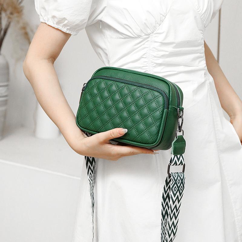 Women's Top Grain Leather Mini Square Bag - Elegant European Shoulder Bag with Versatile Styling for Daily Casual & Office Outfits