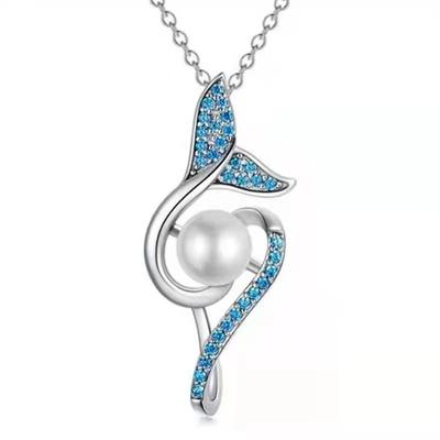 Beauty Fishtail Pearl Pendant Necklace for Female Minority Design Sense Jewelry Gift