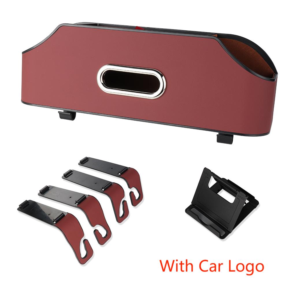 Multifunktionale Leder-Taschentuchbox Aufbewahrungsbox für die Rückseite des Autositzes Halter für Getränkebecher und Mobiltelefon für Citroen C1 C2 DS C4L VTS C-ELYSEE