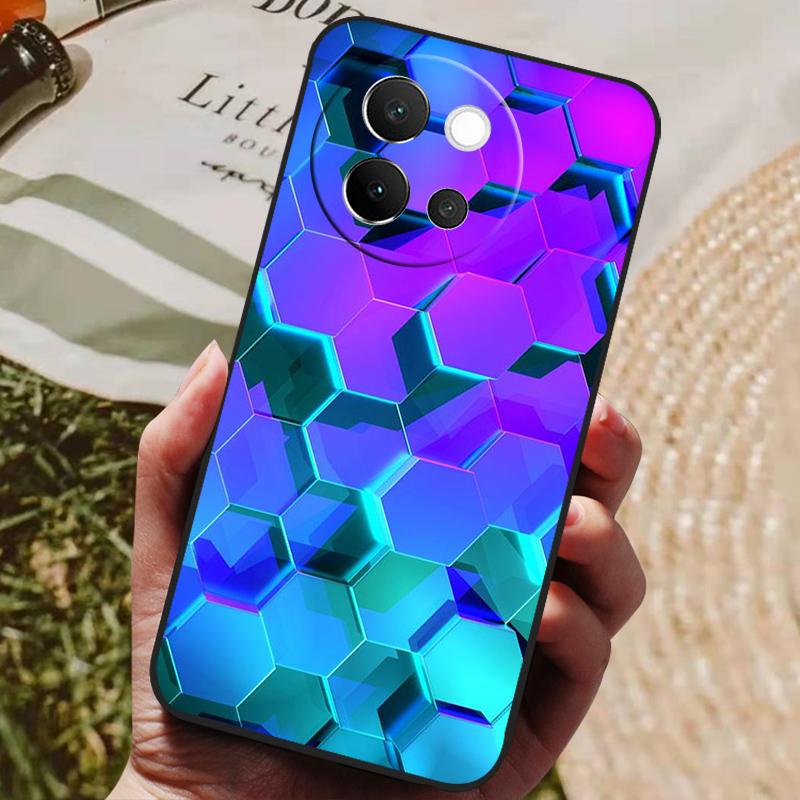 For VIVO V40 Lite 5G Case Soft Silicone Cover Black Bumper TPU For Vivo V40 Lite 5G Phone Cases V40Lite Shockproof Back Covers