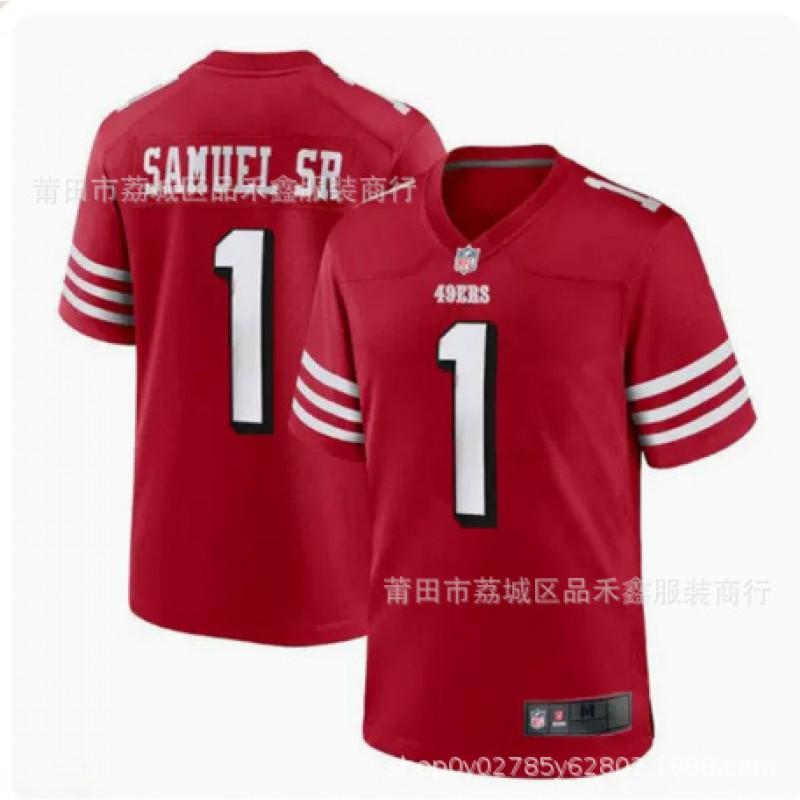 Mens NFL San Francisco 49ers 1 Deebo Samuel Sr Stitched Football Jersey Cotton Fall Winter Wear
