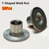 30Pcs M6 M8 T-Shaped Weld Nut Round Base Flange Insert Nut  for Mechanical Equipment DIY Projects