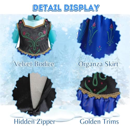 Dressy Daisy Girls' Snow Princess Sister Costume, Perfect for Birthdays, Halloween, and Parties, Fancy Dress, Ages 4 and Up