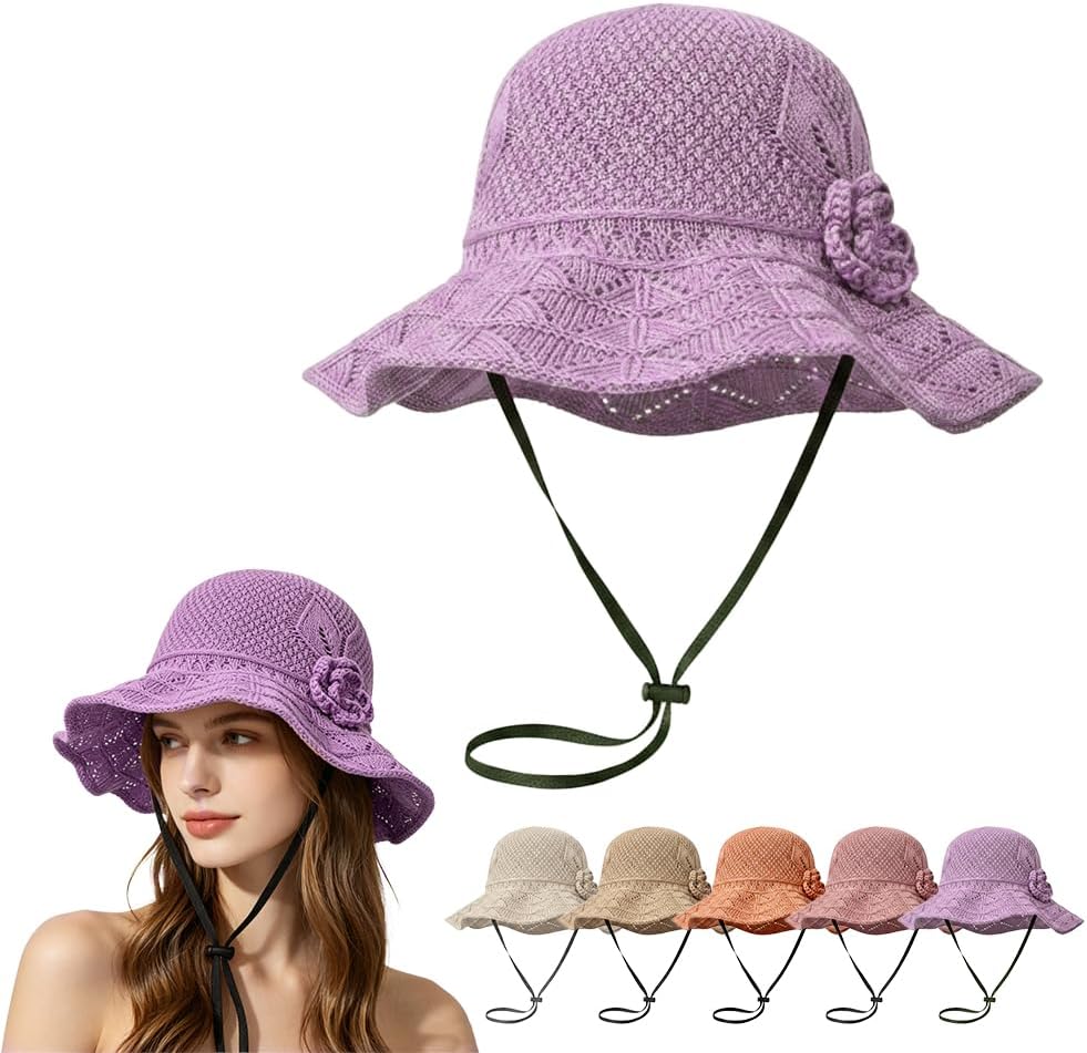Elegant Woven Straw Sun Hat 1116 New Straw Hats for Women, Womens Sun Hat Packable Travel Bucket Hats Sombrero