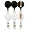 Frosted Anti-Lost Retractable Badge Clip with Metal Back and Pull-Out Buckle Lanyard