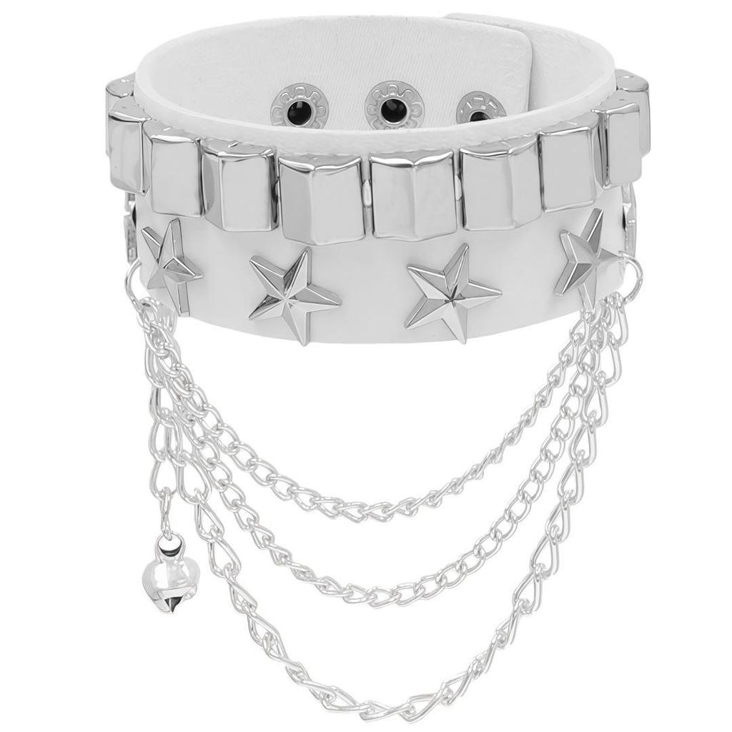 European & American Multi-layer Leather Skull Rivet Punk Bracelet