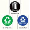 9x Recycle Stickers for Trash Can Bins 5"x5" Easy to Apply Sunproof