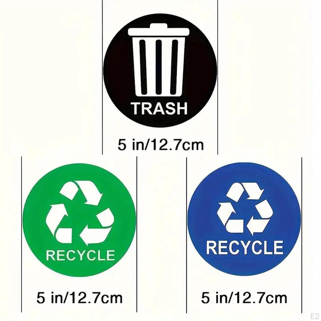 9x Recycle Stickers for Trash Can Bins 5"x5" Easy to Apply Sunproof