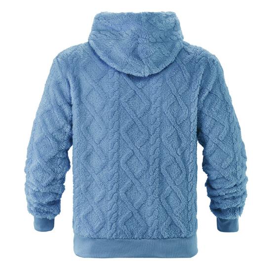 Felpa con cappuccio in pile da uomo, soffice, vestibilità ampia, spessa, pullover, calda, soffice, con cappuccio, casual, felpa per autunno inverno, street wear