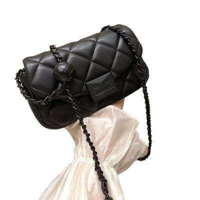 High-quality Black and Delicate Small Square Bag for Women In Summer Versatile High-end Version Chain Bag One-shoulder Crossbody Bag