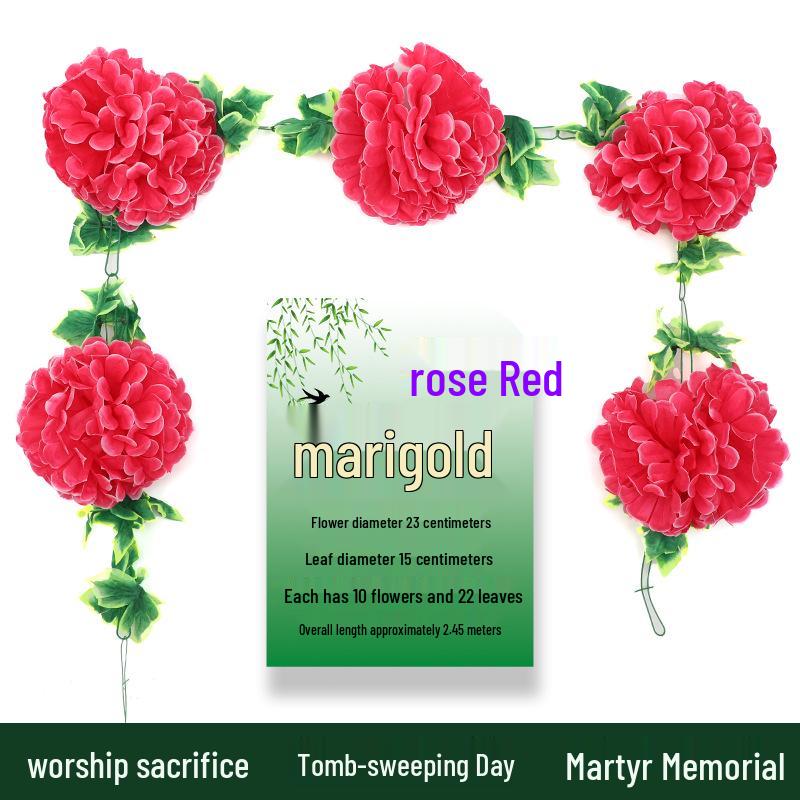 Artificial Chrysanthemum Vines for Cemetery and Memorial Decor - Silk and Plastic Hanging Floral Decoration