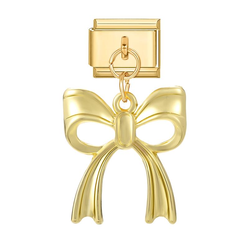 Gold Color Butterfly Bow Knot Star Swallow  Pendant Charm Links Fit 9mm Stainless Steel Bracelet DIY Making Men Women Gift