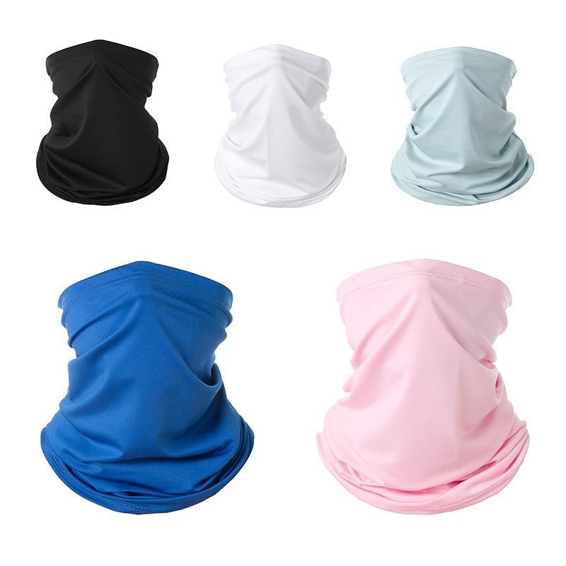 Summer UV Protection Cycling Face Mask Men Women Outdoor Sports Ice Silk Neck Warmer Scarf Breathable Hiking Fishing Face Cover