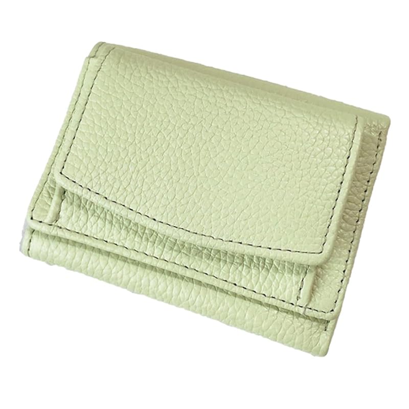 

fancywonderland wallet mini wallet genuine leather coin purse card case Skimming prevention ladies men s (fluorescent green)