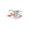 Neue chinesische florale Kaffeetassen und Untertassen handbemalt goldbemalt hochwertig Nachmittagsteetasse exquisite Keramikteller-Beilage Geschenk