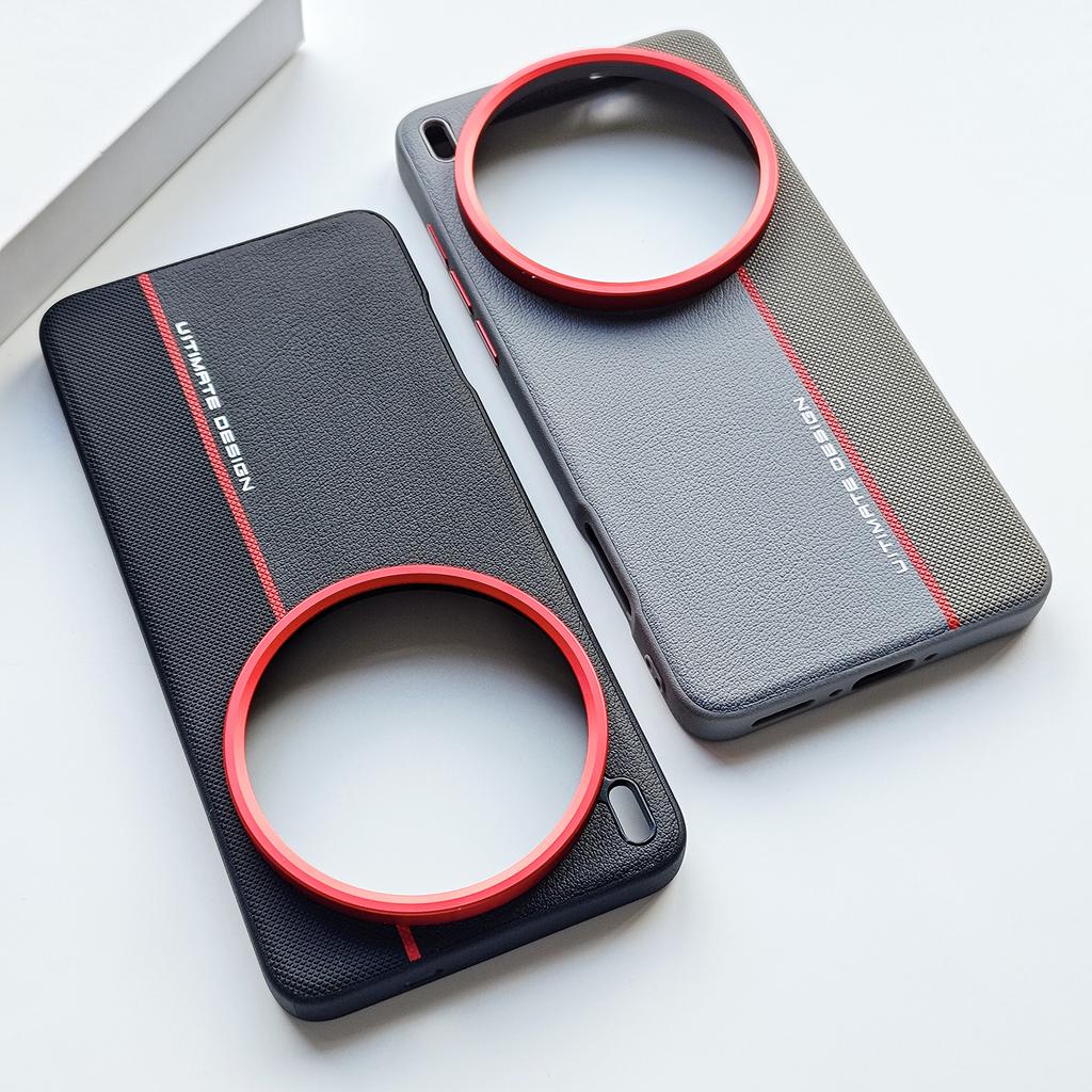 For VIVO X200 Ultra X200 Pro Mini Case Fashion PU Leather Metal Lens Frame Protective Back Cover Case For VIVO X200S Phone Shell