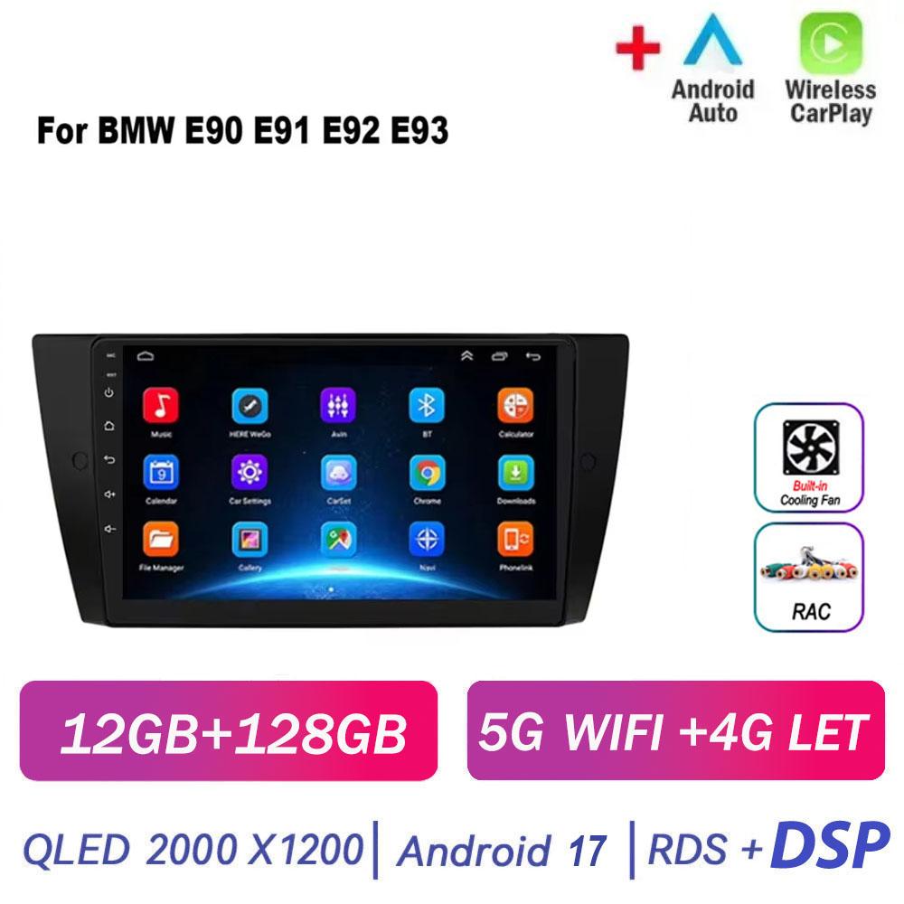 Autoradio multimédia Android 17 pour BMW E90 E91 E92 E93 Série 3, Navigation GPS, Stéréo Audio, Unité centrale 1 Din 2DIN sans lecteur DVD