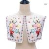 Embroidery Flower Collar Elegant Detachable Fake Collar Shawl Vintage Horseface Skirt Collar Costume Dress Up Accessory