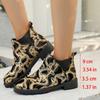Large Size Short Boots Women's Autumn and Winter New Fashion Butterfly Print Round Head Short Sleeve Foot and Ankle Martin Boots
