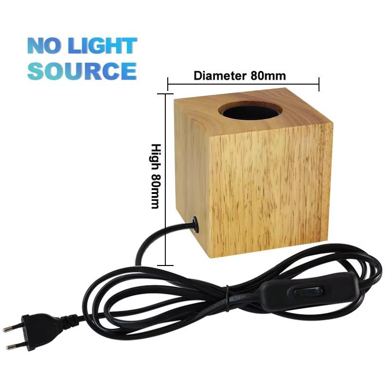 Modern Wood Table Lamps E27 Retro Desk Decora Light Indoor Art Lamp Living Room Bedroom Bedside Decoration Light Base EU Plug