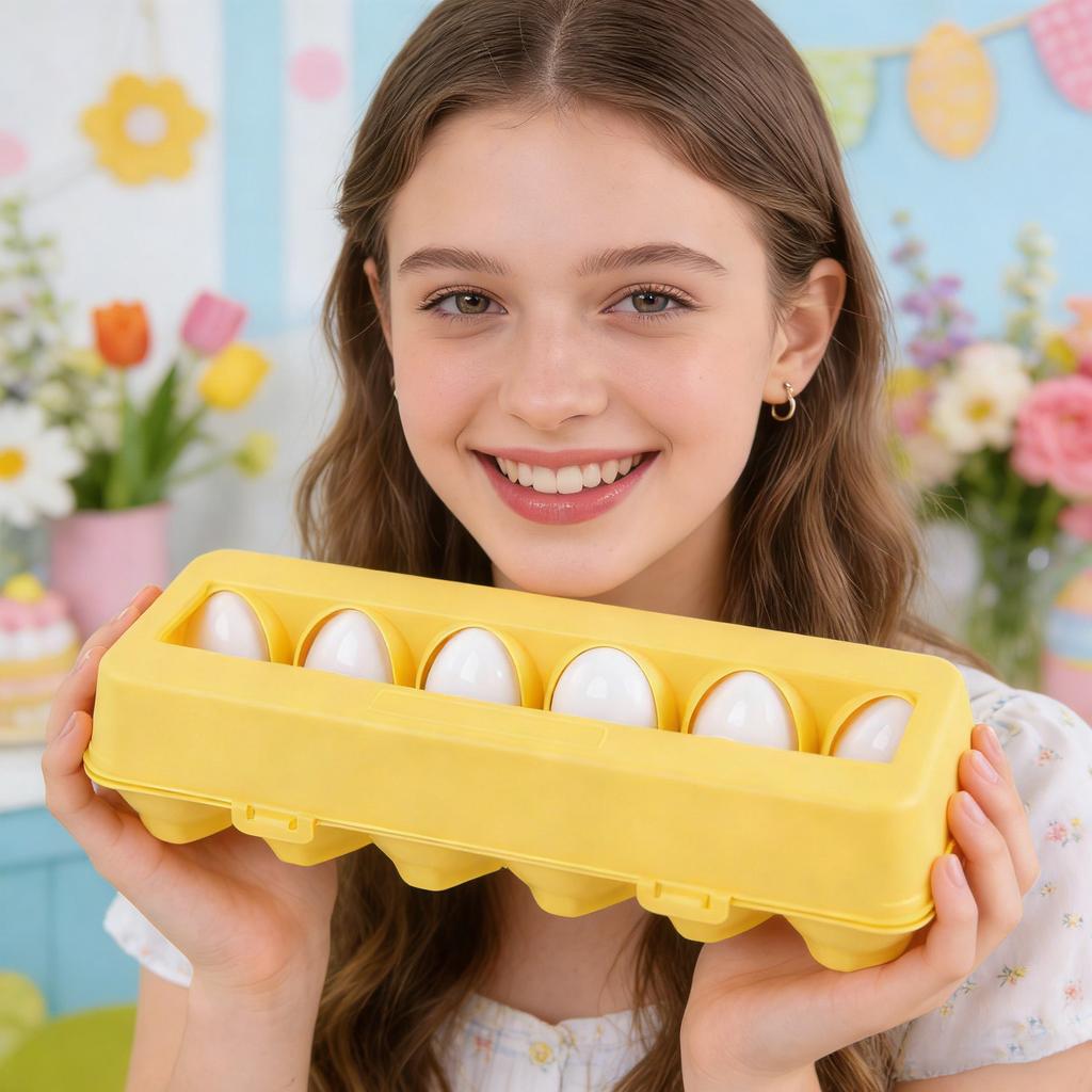 1Box 12 Easter Eggs Matching Toys For Early Childhood Education And Development.