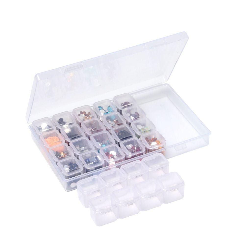Jewelry Box  Rhinestone Organizer Plastic Storage Box Beads Container Nail Art Accessories