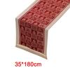Polyester Christmas Table Runner Cartoon Pattern Santa Claus Pattern Table Flag Multi-Color Tassel Snowflake Pattern