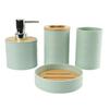 4Pcs/Set Bathroom Toiletry Set Soap Dispenser Toothbrush Holder Soap Dish Plastic Bamboo Bath Accessories