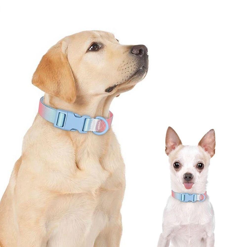 With Buckle Dog Collar Nylon Pet Dog Necklace Durable Pets Collars  Small Medium Large Dogs