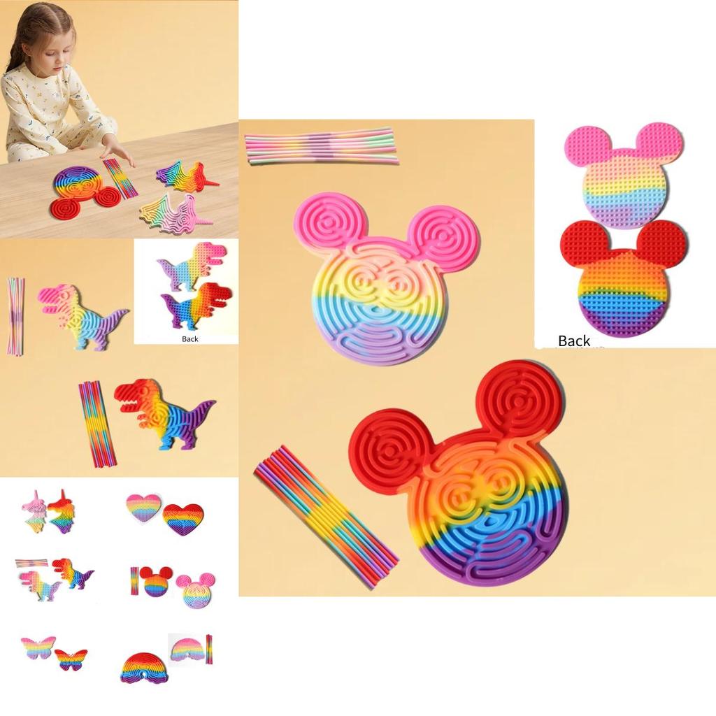 Colorful Silicone Sensory Activity Board For Kids With Unicorn Design For Stress Relief