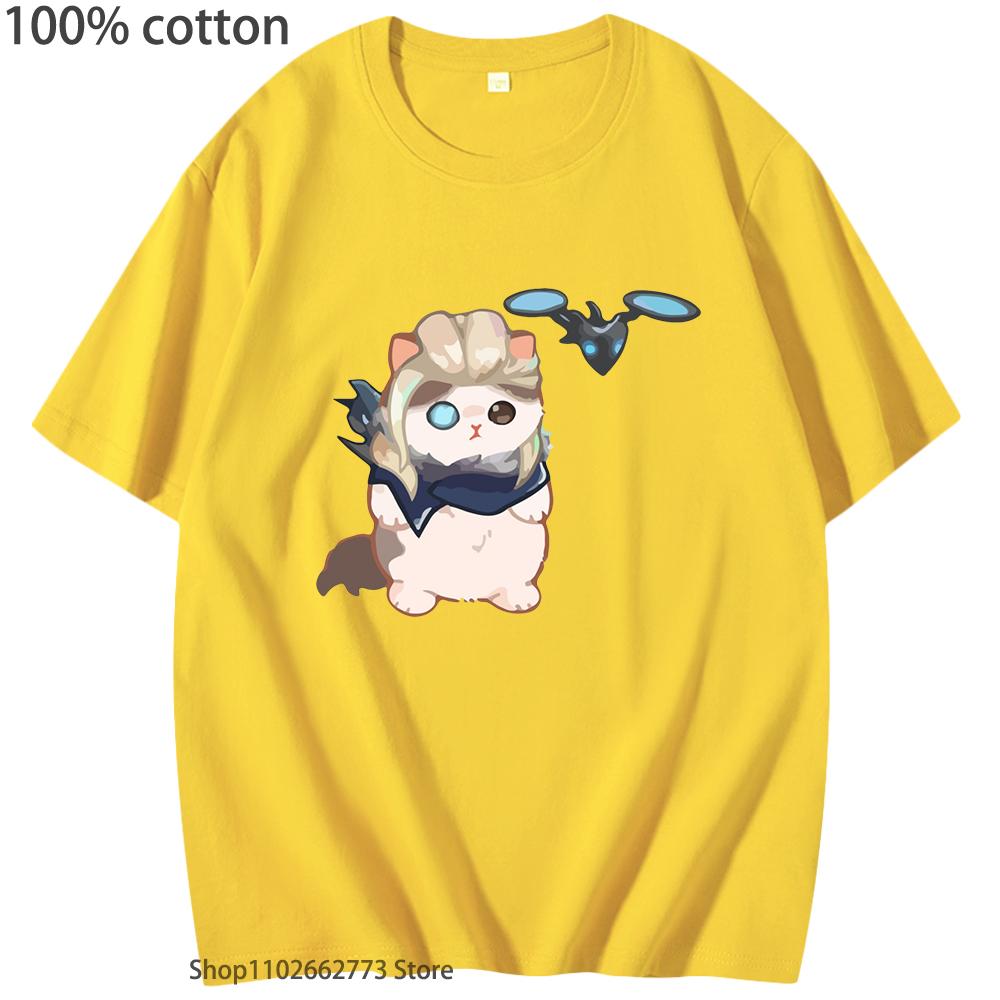 Surprised Penguin Valorant T-Shirts Sova Cat Cute Catlorant T Shirt Cotton Minimalist Cartoon Tees Summer Men Tops