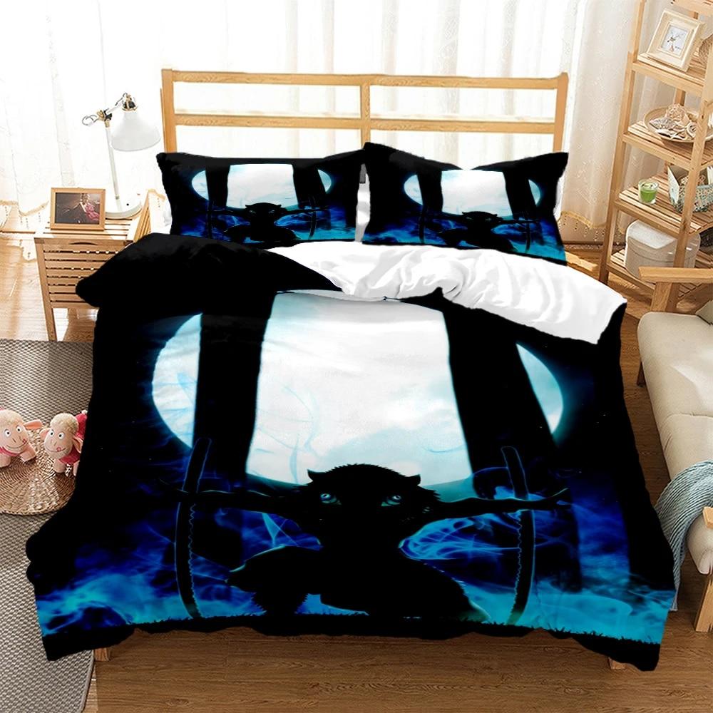 Demon Slayer Cover Digital Print Polyester Bedding Sets Child Kids Covers Boys Bed Linen Set For Teens King Size Bedding Set