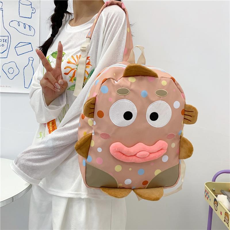 Schultasche Niedlich Cartoon Anime Vielseitig Clownfisch Hässlich Süß Rucksack Mittelschüler Schultasche Persönlichkeit Lustig Studentenrucksack