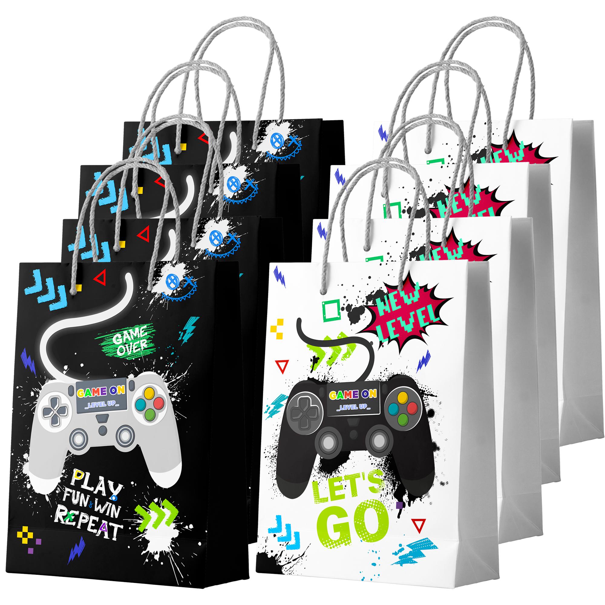 

Gamer Party Bags, 16 Pcs Video Game Goodie Bags Set Party Favor Bags Gaming Birthday Gift Bag for Video Game Birthday Decorations чорний/білий