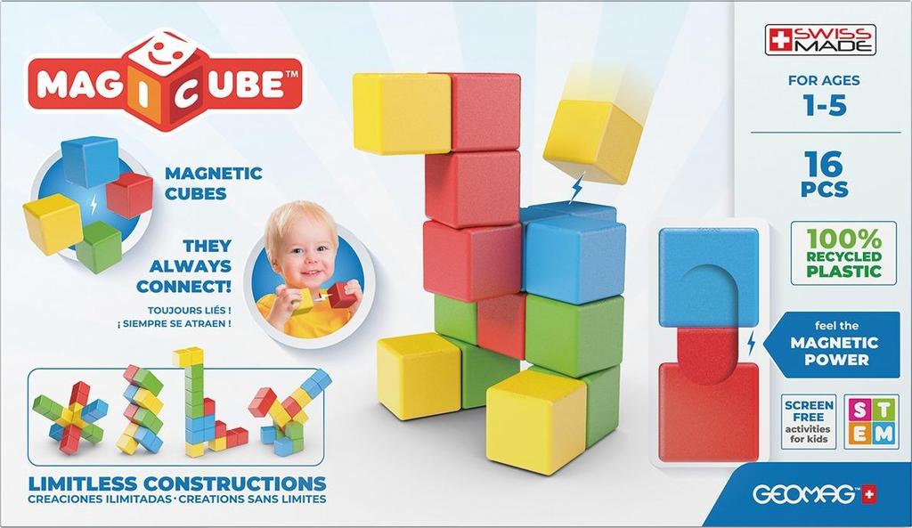 Buy Geomag Magicube Full Color Cubes Magnetiques A Empiler Pour Bebe D 1 An Et Plus 4 Couleurs 16 Blocs De Construction 100 At Affordable Prices Free Shipping Real Reviews With Photos Joom