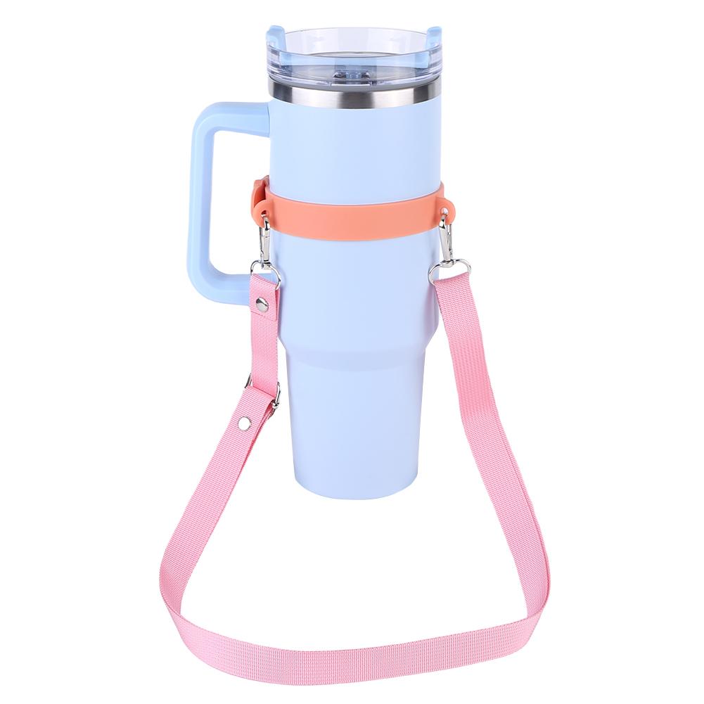 1PC Water Bottle Handle with Adjustable Shoulder Strap Water Bottle Holder Silicone Water Bottle Carrier for 30oz/40oz Cup