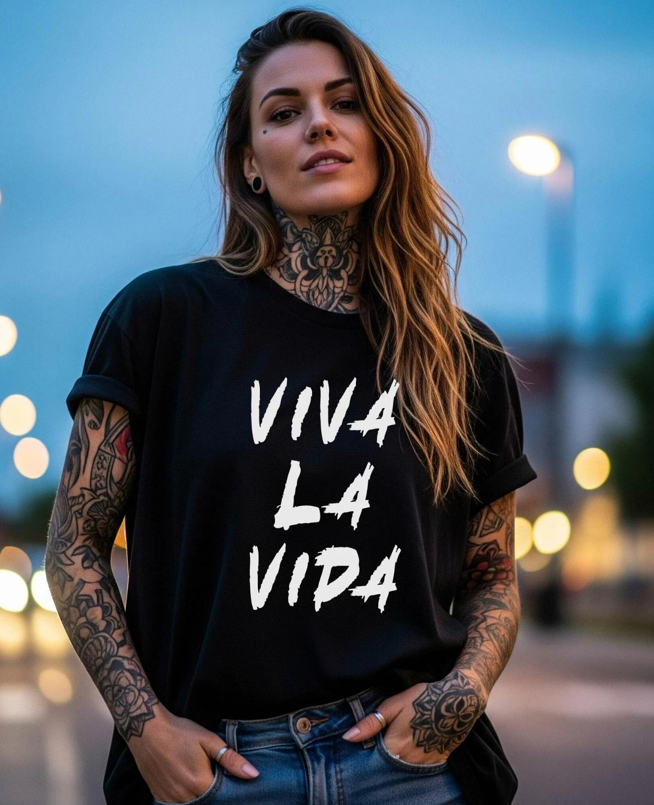 Viva La Vida T-Shirt Fashion Lyrics  2025 UK Concert Cold Play T Shirt S