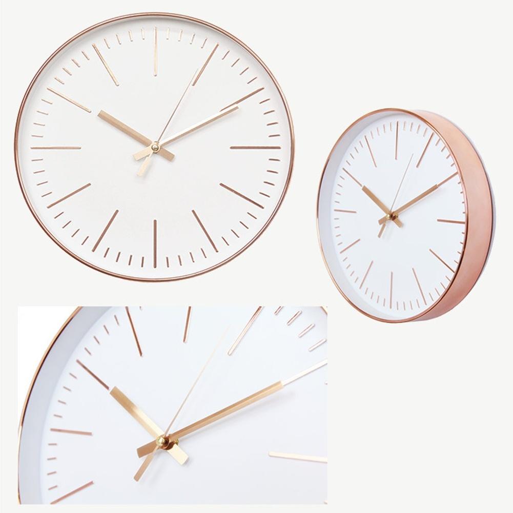 Battery Powered 12 Inch Round Silent Wall Clock with Quartz Movement for Living Room Bedroom Office Easy To Read Numerals