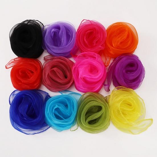 60cm Silky Scarf Washable Reusable Bright Color Portable Foldable Faux Silk Scarf Bags Wallets DIY Accessories