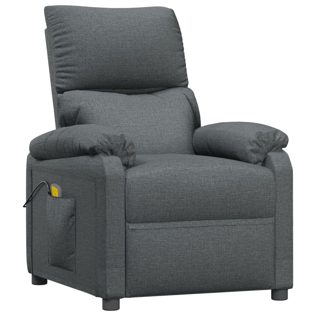 Vidaxl Armchair With Massage, Dark Gray, Fabric