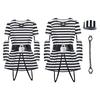 Black And White Striped Cosplay Thief Dress Practical Polyester Costume Outfit For Role Playing Event Stage Performances