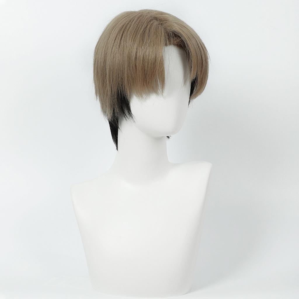 Cosplay Wig Chainsaw Man Anime Wig Kishibe Short Male Anime Cosplay Wig Black Game Role-Playing Synthetic Wig with Wigcap