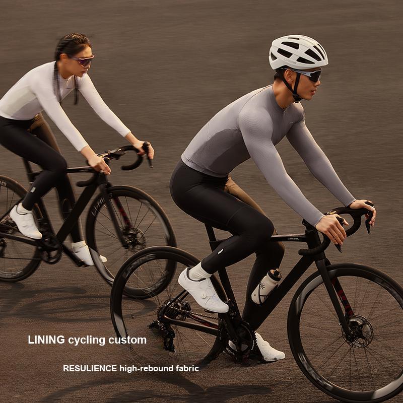 Li Ning Professionelle Rennrad Mountainbike Sport Lange Hose Radhose Herrenhose Schwarz LCUK205-1